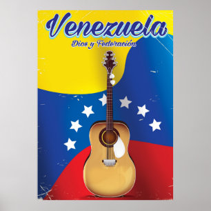 Póster Cartel de viaje a Venezuela Dios y Federación