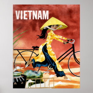 Póster Cartel de viaje a Vietnam