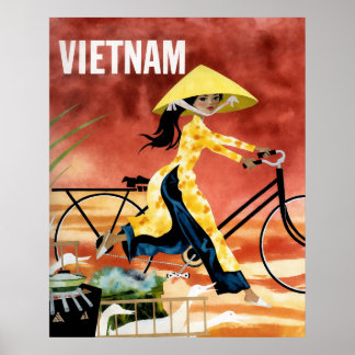 Póster Cartel de viaje a Vietnam 