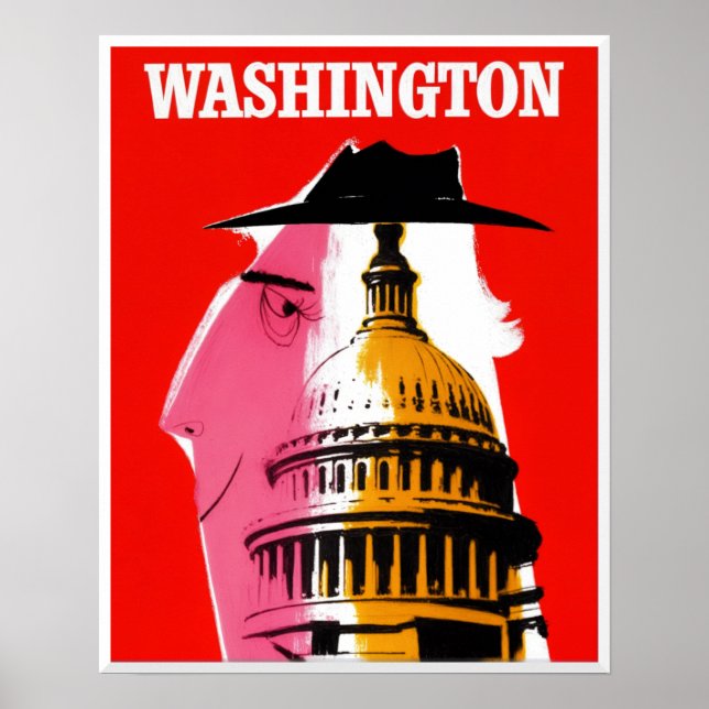 Póster cartel de viaje a Washington DC (Frente)