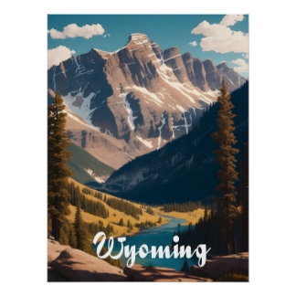 Póster Cartel de viaje a Wyoming EE. UU.