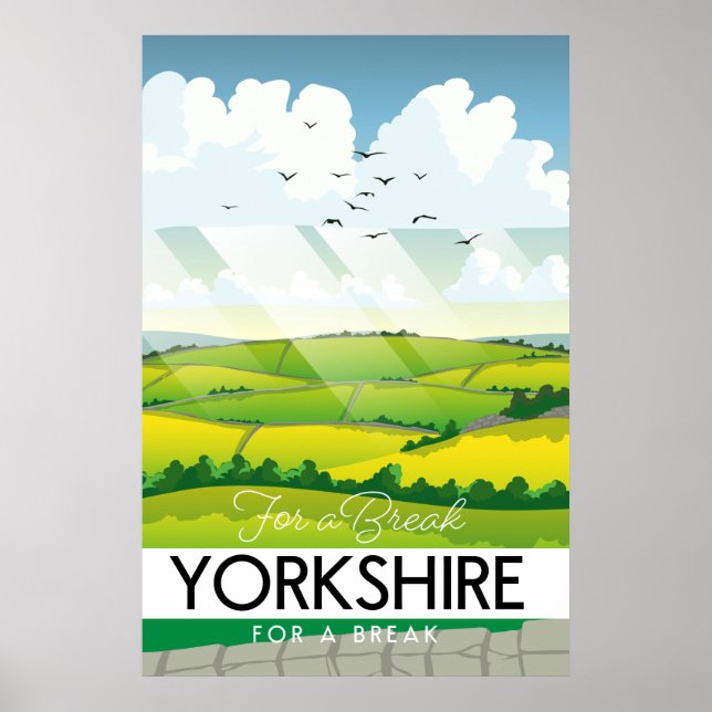 Póster cartel de viaje a Yorkshire (Frente)