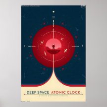 Cartel de viaje al estilo retro de la NASA - Atómi