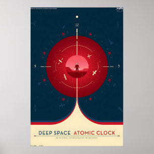 Póster Cartel de viaje al estilo retro de la NASA - Atómi