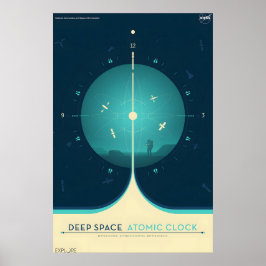 Póster Cartel de viaje al estilo retro de la NASA - Atómi