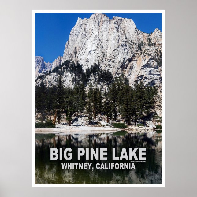 Póster Cartel de viaje al lago Big Pine (Frente)