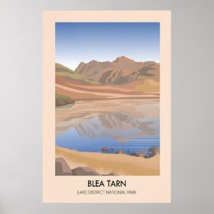 Póster Cartel de viaje al lago Blea Tarn Distrito de los 