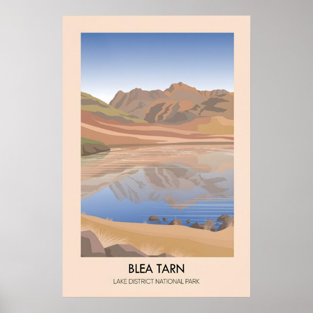 Póster Cartel de viaje al lago Blea Tarn Distrito de los  (Frente)