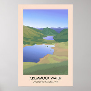 Póster Cartel de viaje al lago Crummock Water Lake Distri