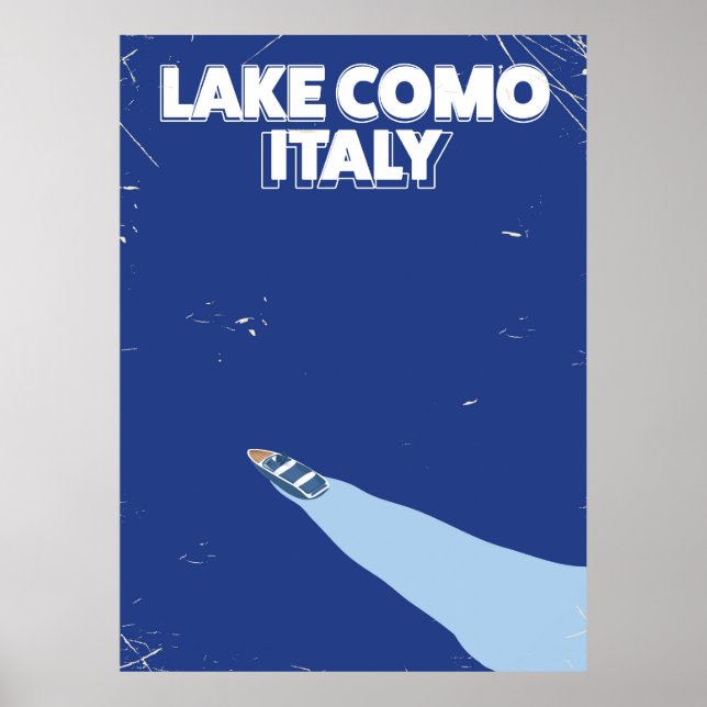 Póster cartel de viaje al lago de como italia (Frente)