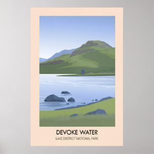 Póster Cartel de viaje al lago Devoke Water en el Distrit