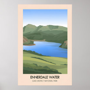 Póster Cartel de viaje al lago Ennerdale Water Lake Distr