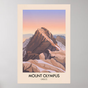 Póster Cartel de viaje al Monte Olimpo Grecia