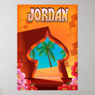 Póster cartel de viaje al Palacio de Jordania