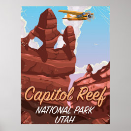 Póster Cartel de viaje al parque nacional Capitol Reef Ut