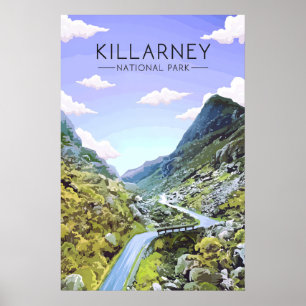 Póster Cartel de viaje al Parque Nacional de Killarney Ir
