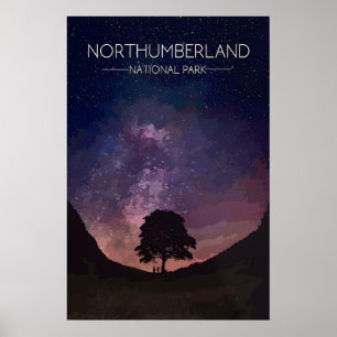 Póster Cartel de viaje al Parque Nacional de Northumberla
