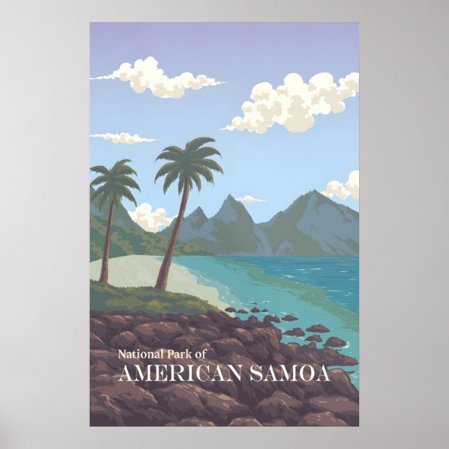 Póster Cartel de viaje al Parque Nacional de Samoa Americ (Frente)