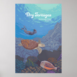 Póster Cartel de viaje al Parque Nacional Dry Tortugas