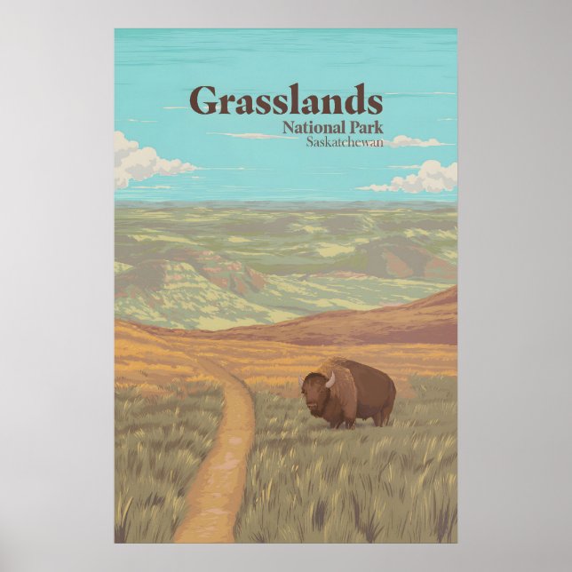 Póster Cartel de viaje al Parque Nacional Grasslands Cana (Frente)