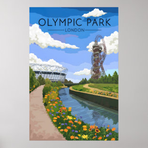 Póster Cartel de viaje al Parque Olímpico de Londres