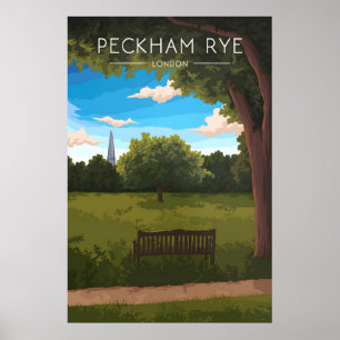 Póster Cartel de viaje al parque Peckham Rye Londres
