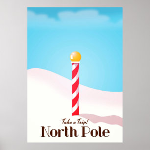 Póster cartel de viaje al Polo Norte