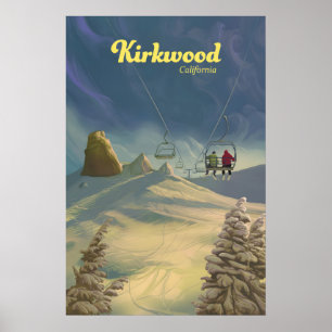 Póster Cartel de viaje al resort de esquí Kirkwood