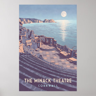 Póster Cartel de viaje al Teatro Minack Cornualles