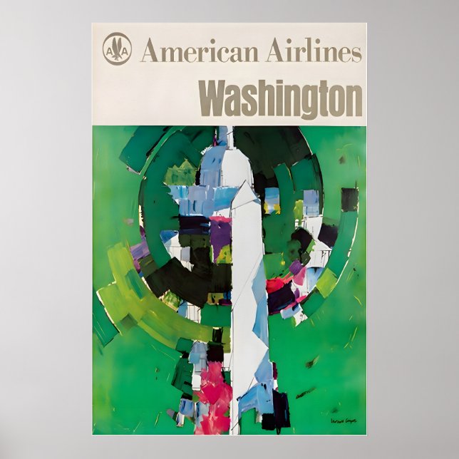 Póster Cartel de viaje americano de Washington DC (Frente)