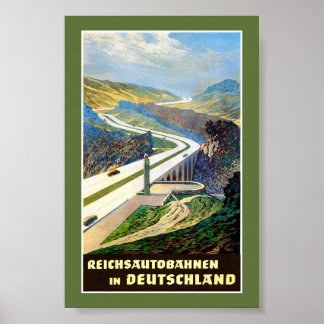 Póster Cartel de viaje antiguo de Alemania restaurado