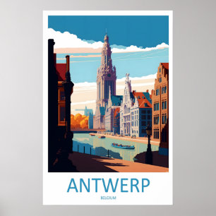 Póster Cartel de viaje antiguo de Amberes Parque Nacional