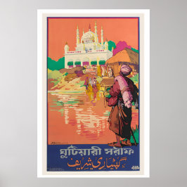 Póster Cartel de viaje antiguo de Calcuta India
