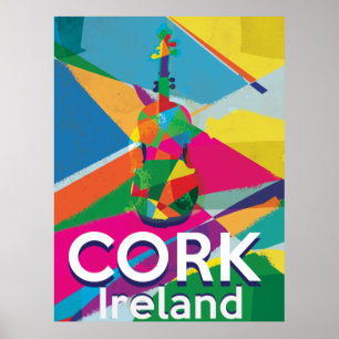 Póster Cartel de viaje antiguo de Cork, Irlanda