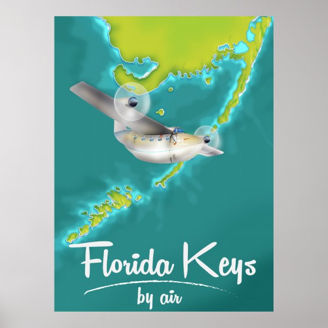 Póster Cartel de viaje antiguo de Florida Keys (Frente)