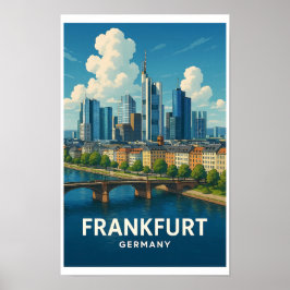 Póster Cartel de viaje antiguo de Frankfurt Alemania
