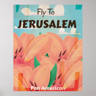 Póster Cartel de viaje antiguo de Jerusalén