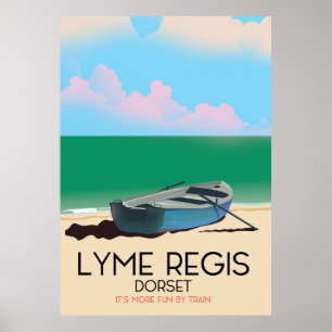 Póster Cartel de viaje antiguo de Lyme Regis, dorset.