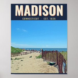 Póster Cartel de viaje antiguo de Madison, Connecticut – 