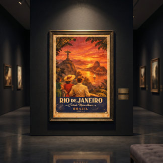 Póster Cartel de viaje antiguo de Río de Janeiro | Pared