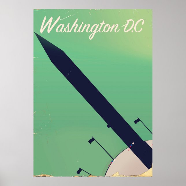 Póster Cartel de viaje antiguo de Washington D.C (Frente)