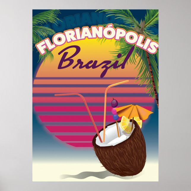 Póster Cartel de viaje brasileño de Florianópolis (Frente)