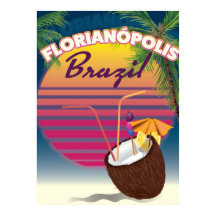Cartel de viaje brasileño de Florianópolis