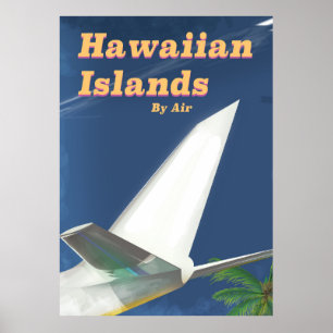Póster Cartel de viaje comercial de las Islas Hawaianas