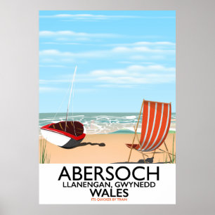 Póster Cartel de viaje de Abersoch Llanengan en Gwynedd, 