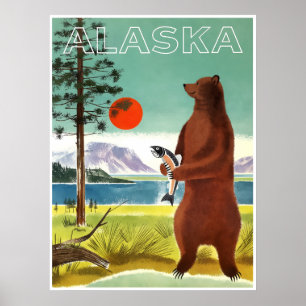 Póster Cartel de viaje de Alaska
