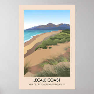 Póster Cartel de viaje de AONB de la costa de Lecale
