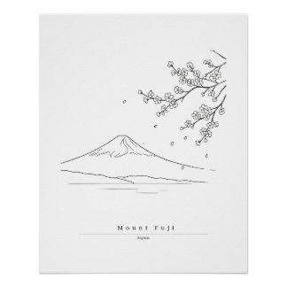 Póster Cartel de viaje de arte de línea minimalista del M