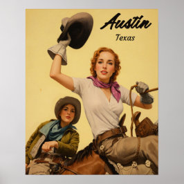 Póster Cartel de viaje de Austin, Texas