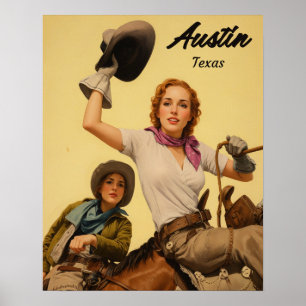 Póster Cartel de viaje de Austin, Texas